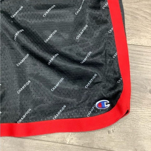 Mens Champion Large Shorts Logo Black Red Basketball Jersey Mesh Drawstring NWOT - Picture 5 of 10